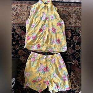 Ralph Lauren yellow Set shorts and shirt